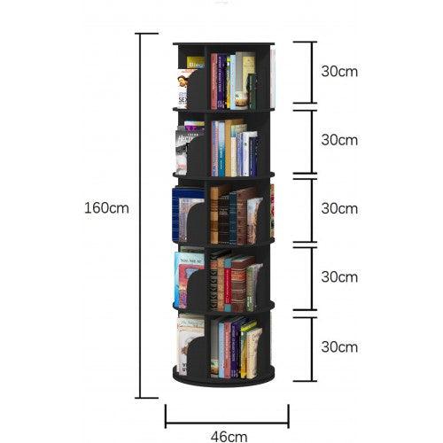 360° Rotating Stackable Shelves Bookshelf Organizer - Black (3-5 Levels) - Toytexx 360° Rotating Stackable Shelves Bookshelf Organizer - Black (3-5 Levels) - Toytexx
